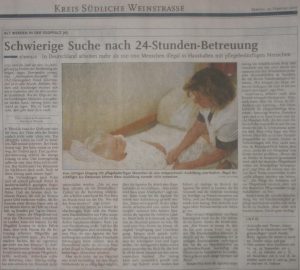 Schwierige suche nach einer24-Stunden-Betreuung im eigenen Zuhause