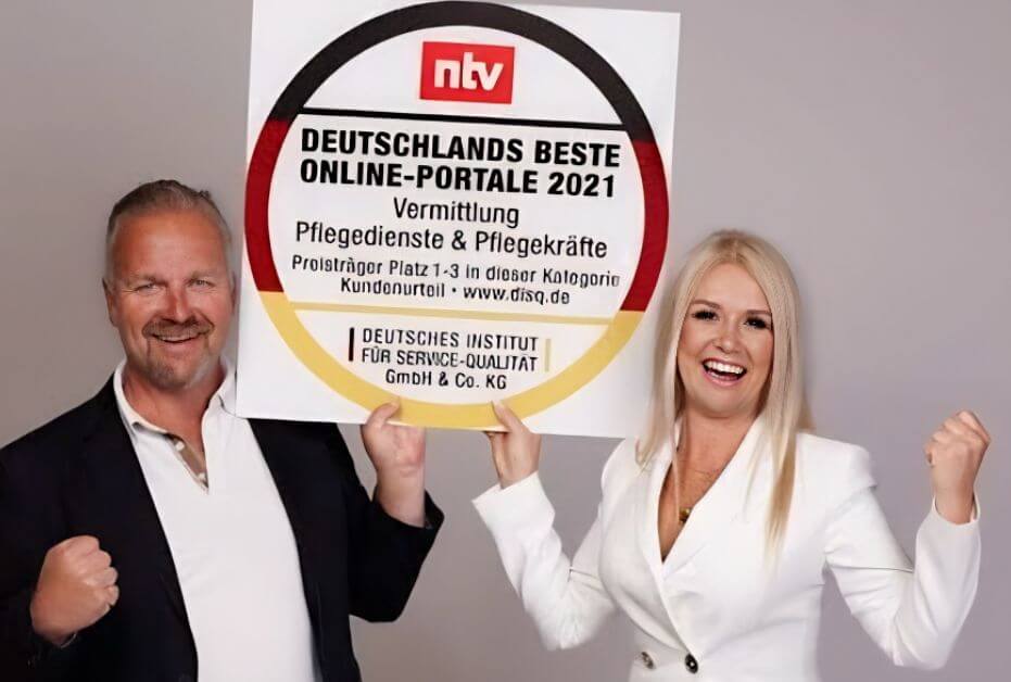 TV und Presse rund um das Thema häusliche Pflege 5 DISQ und NTV – Award für Onlineportale 2021